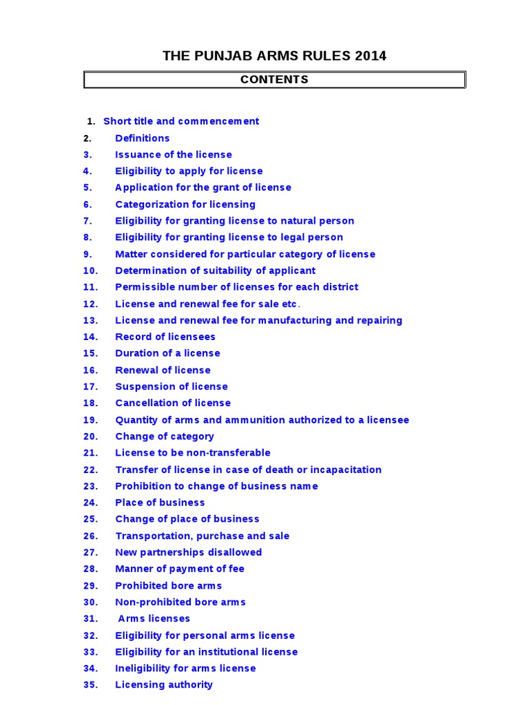 Arms Rules 1924 PDF License Security Guard