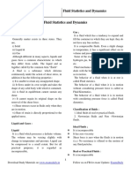 Fluid Statistics and Dynamic Study Materials PDF