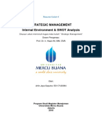 4, SM, Arfin Jaya, Hapzi Ali, Internal Environment & SWOT Analysis, Universitas Mercu Buana, 2018
