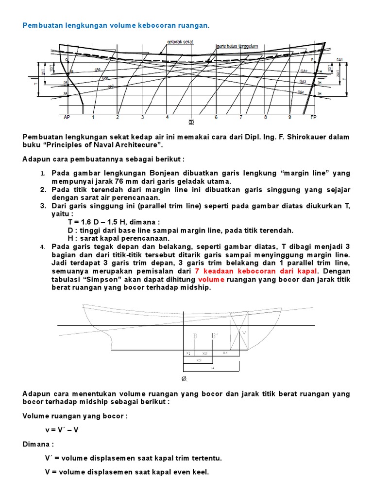 Menghitung Lengkungan Volume Kebocoran dan Floodable Length Kapal | PDF