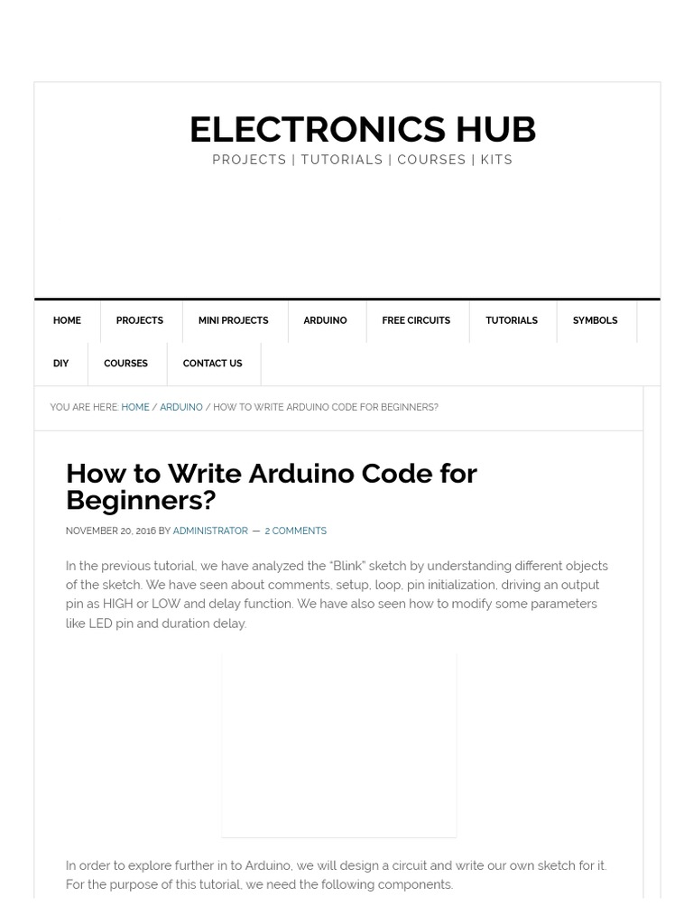 How To Write Arduino Code For Beginners | PDF | Arduino | Printed ...