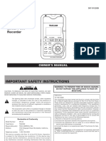 Linear PCM Recorder: Owner'S Manual