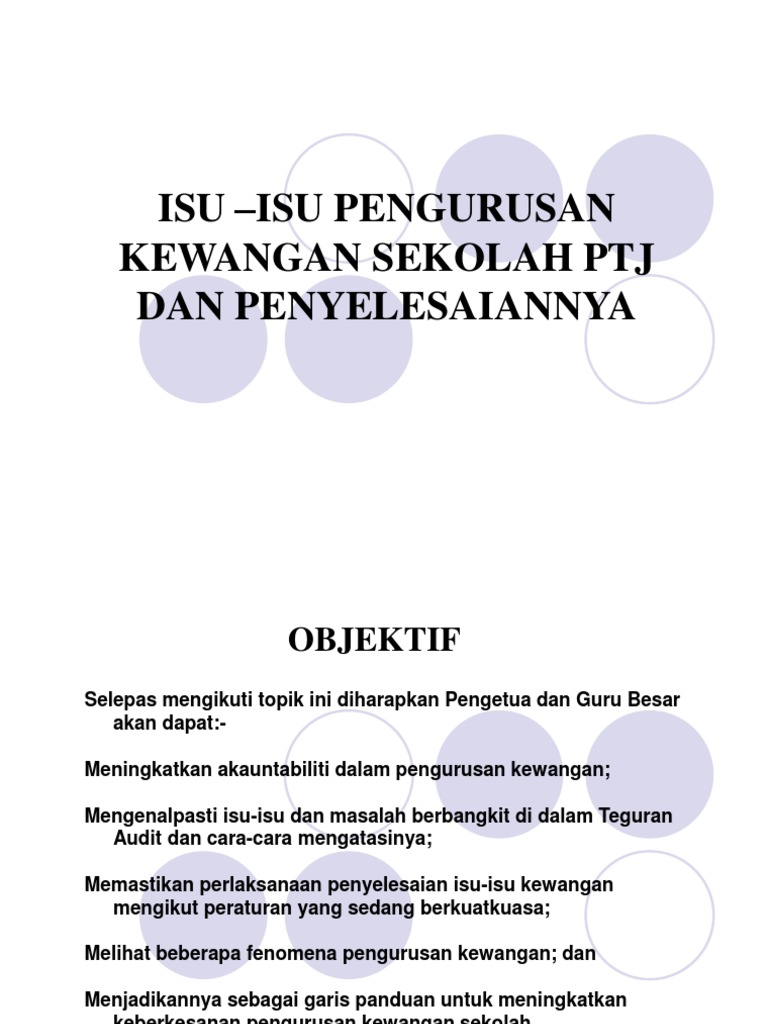 Isu Penyelesaian Pengurusan Kewangan Sekolah Ptj Pdf