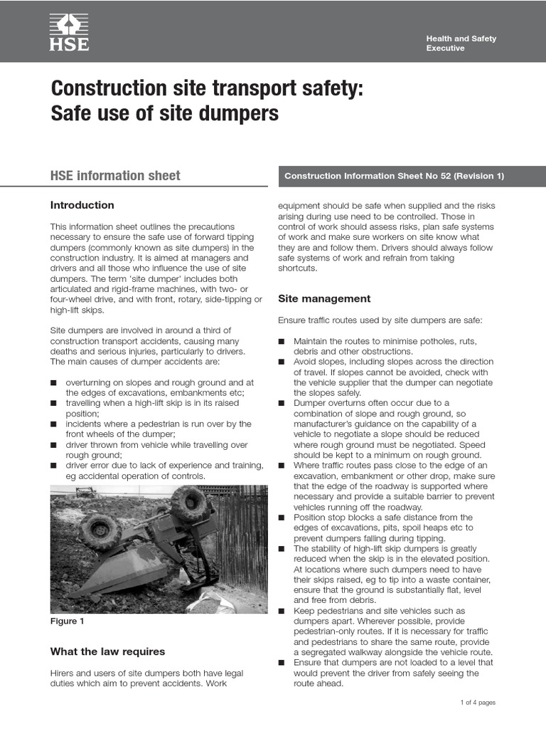 Construction Site Transport Safety: Safe Use of Site Dumpers | PDF ...