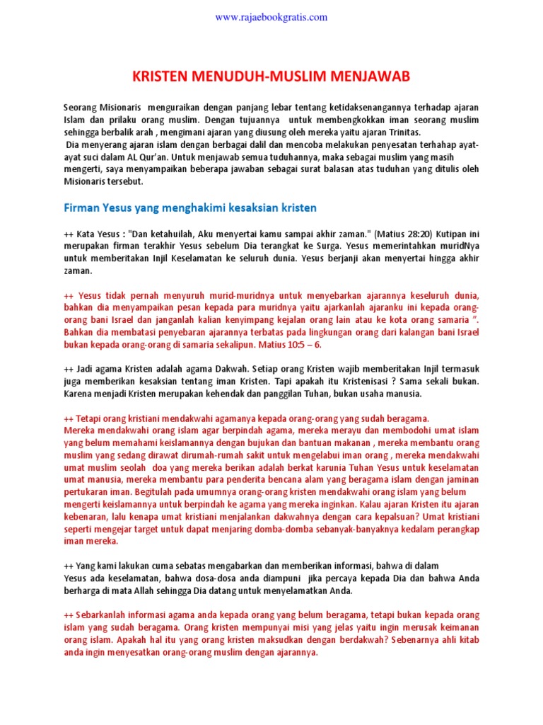 Menjawab Fitnah Kristen Pdf