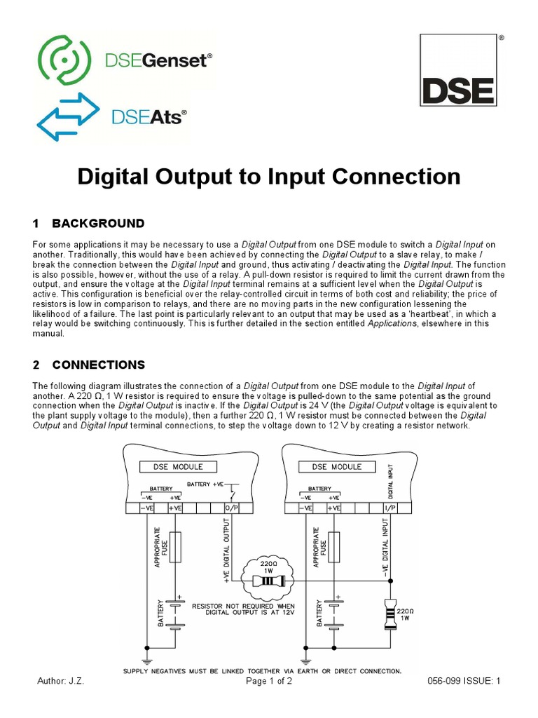 056-099 Digital Output To Input Connection | PDF | Programmable Logic ...