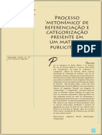 Artigo  Processo Metonímico de referenciação e Categorização presente em um material publicitário