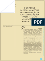 Artigo Processo Metonímico de Referenciação e Categorização Presente em Um Material Publicitário