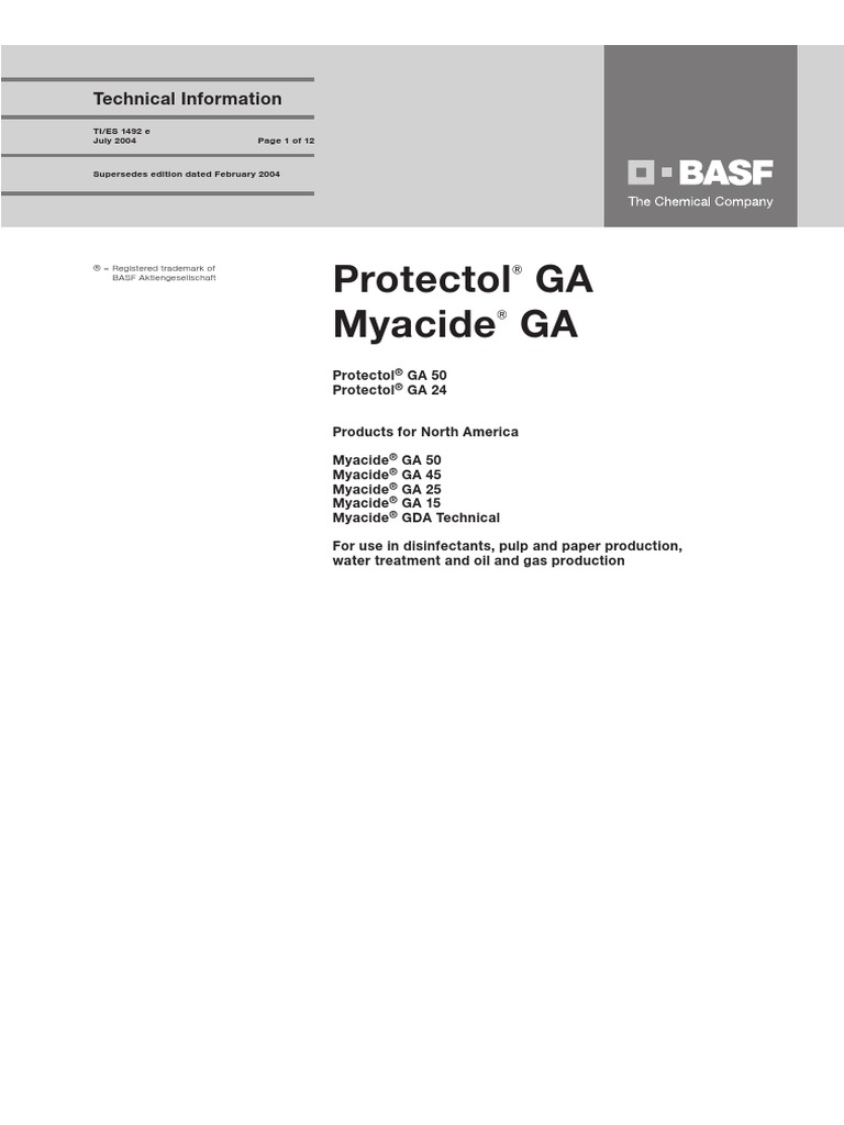 Protectol Myacide GA Specification PDF | PDF | Disinfectant | Ph