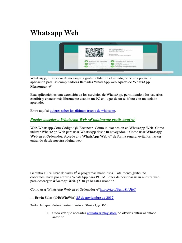 Manual de Uso Del Whatsapp Web | Yo telefono | Android (sistema operativo)