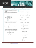 Nomenclatura de Cadeias Ramificadas