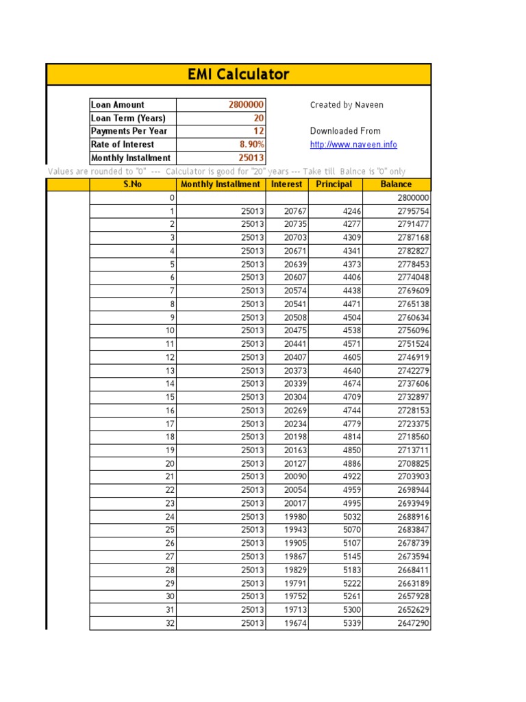 EMI Calculator | PDF