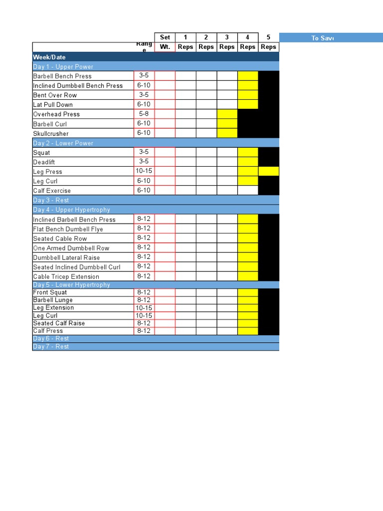 PHUL Workout Plan Template | PDF | Sports | Individual Sports