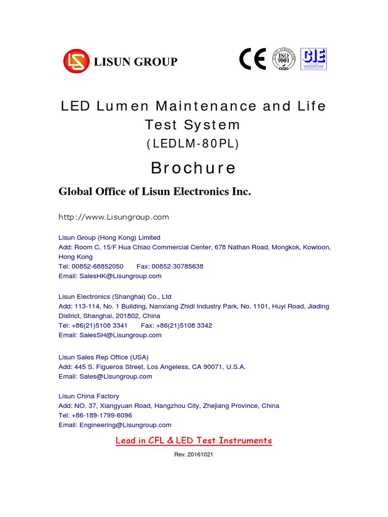 LED Optical Aging Test Instrument | PDF | Light Emitting Diode | Lighting