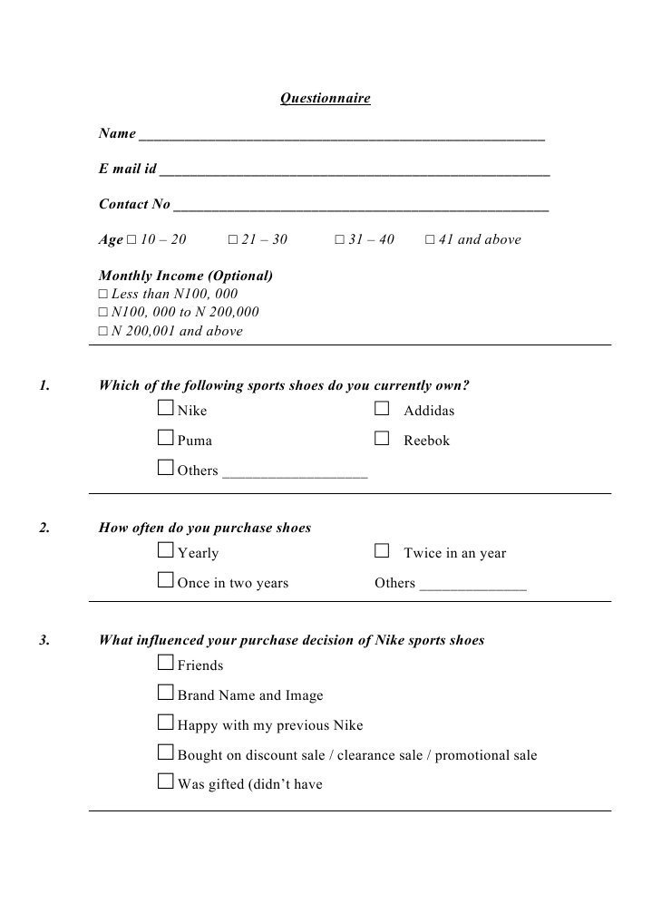 Questionnaire On Nike Shoes atelieryuwa.ciao.jp