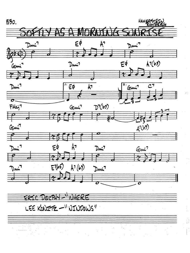 Softly As A Morning Sunrise Pdf