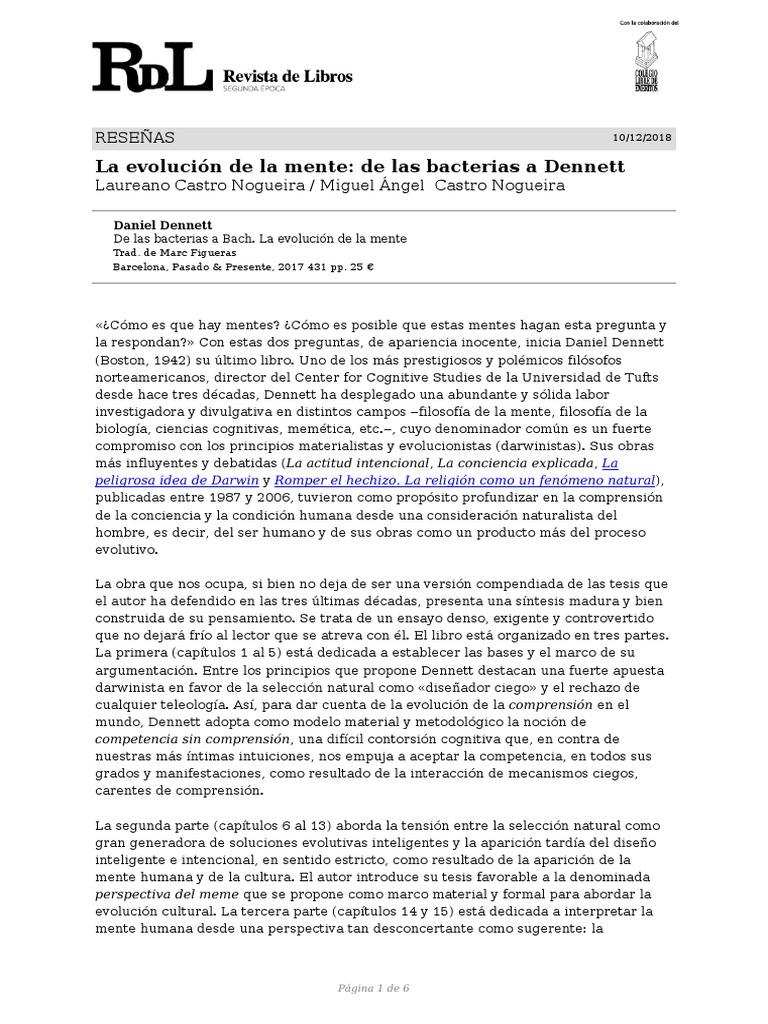 Evolución de la mente según Dennett | PDF | Meme | Evolución