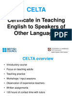 Celta: Certificate in Teaching English To Speakers of Other Languages