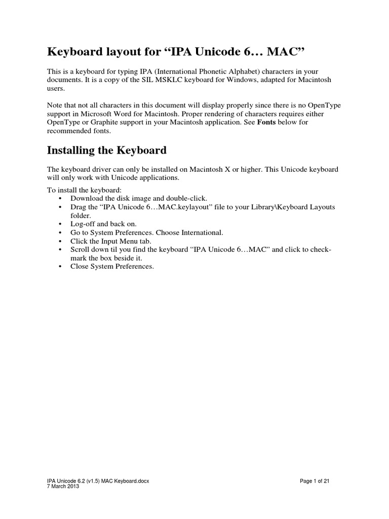 Ipa Unicode 6 2 V1 5 Mac Keyboard Pdf Phonology Phonetics