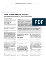 What Makes Listening Difficult Factors Affecting Second Language Listening Comprehension - A Bloomfield, SC Wayland, E Rhoades, A Blodgett