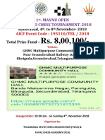1 - Maynu Open Fide Rated Chess Tournament-2018: AICF Event Code: 195110/TEL / 2018
