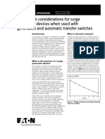 Application Considerations For Surge Protective Devices When Used With Generators and Automatic Transfer Switches