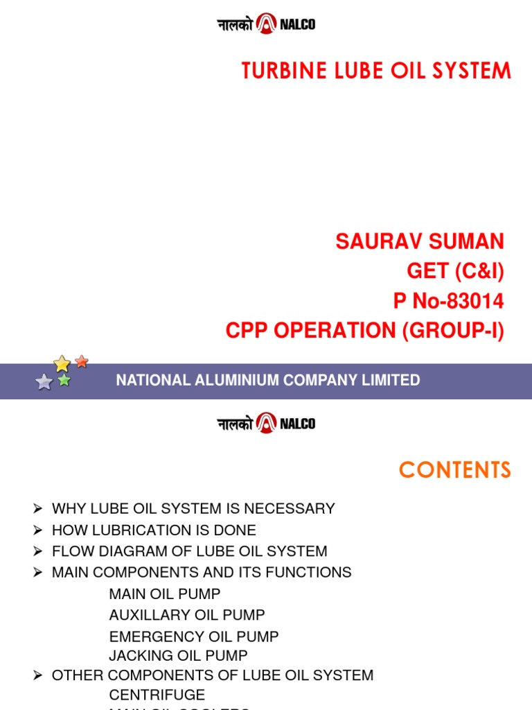 Overview of the Turbine Lube Oil System at National Aluminium Company Limited PDF Bearing