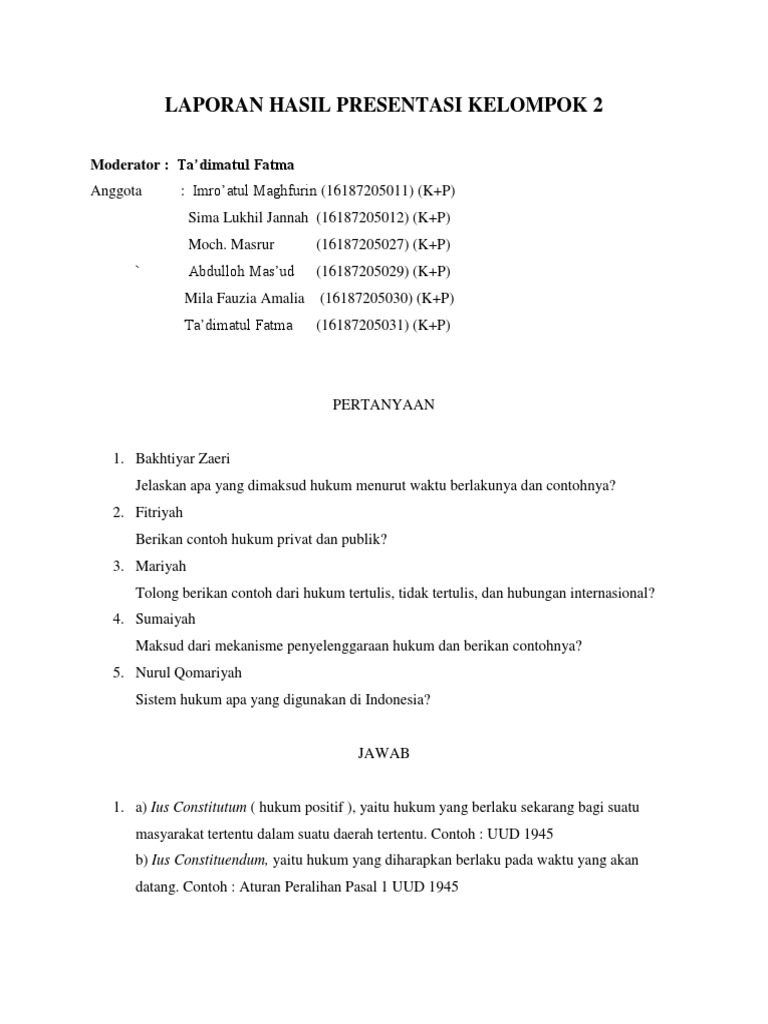 Contoh Laporan Hasil Presentasi Contoh Resource