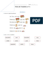 Ficha de Trabalho - Leitura e Escrita