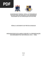 Arquidiocese de Olinda e Recife e a Preservação de Monumentos Históricos (1910 - 1930)