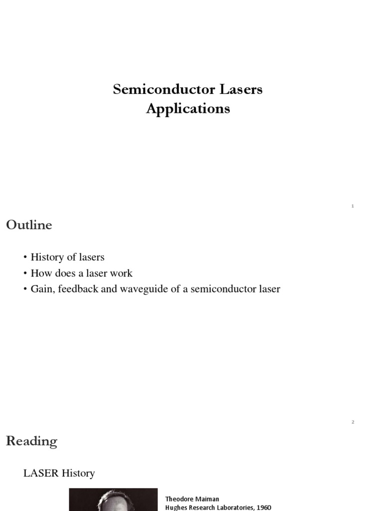 Applications of Semiconductor Lasers | PDF | Laser Diode | Laser