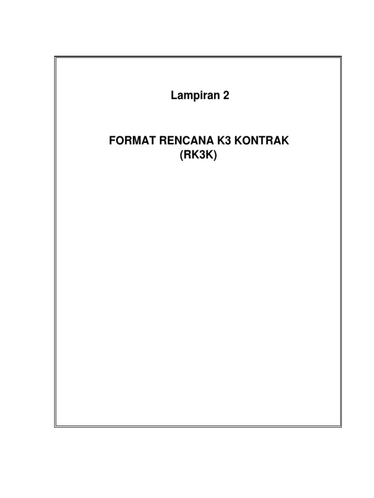 Contoh Format Rk3k Pekerjaan Umum PDF | PDF