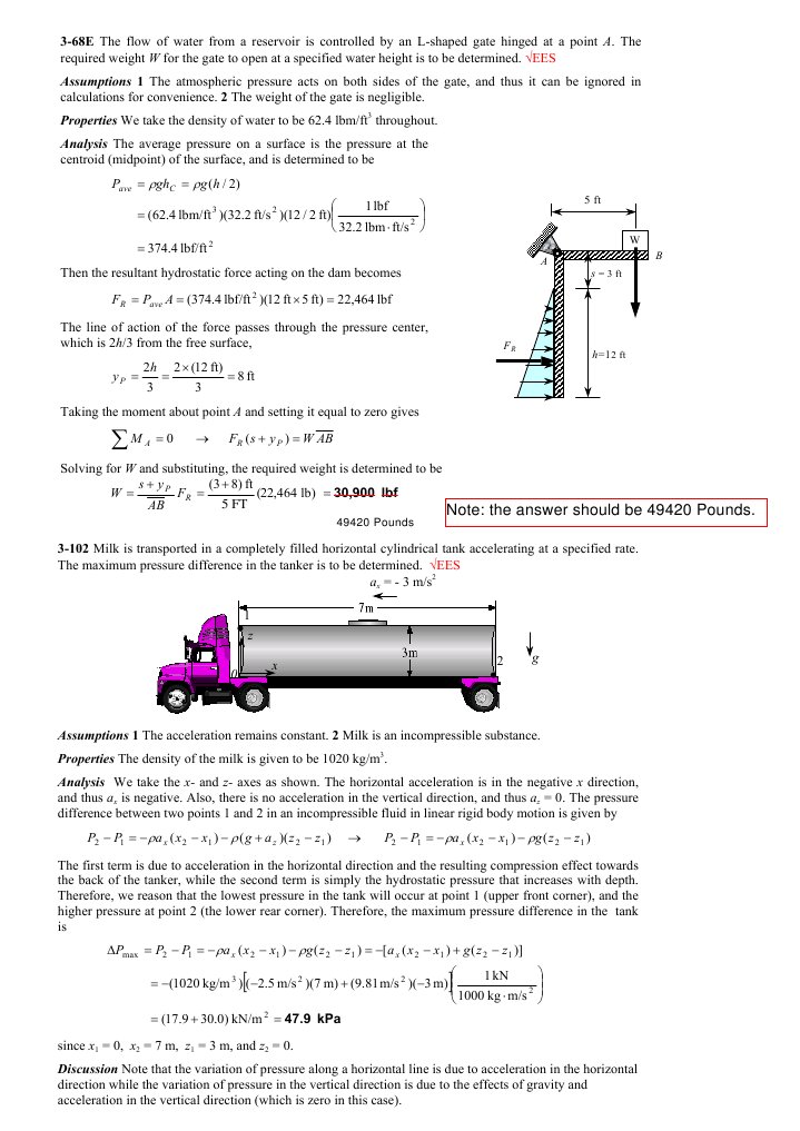 Hydrostatic Force Calculations in Fluid Mechanics | PDF | Pressure ...