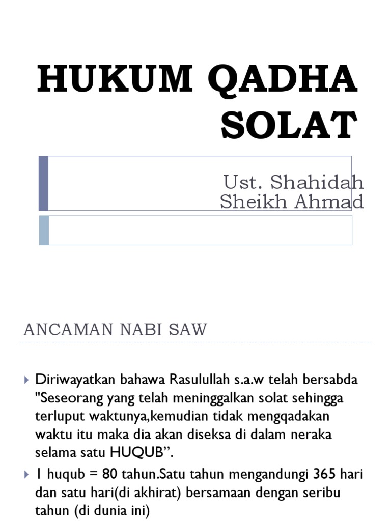 Hukum Qadha Solat Pdf