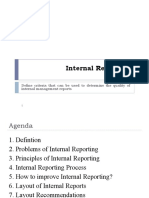 Internal Reporting: Define Criteria That Can Be Used To Determine The Quality of Internal Management Reports