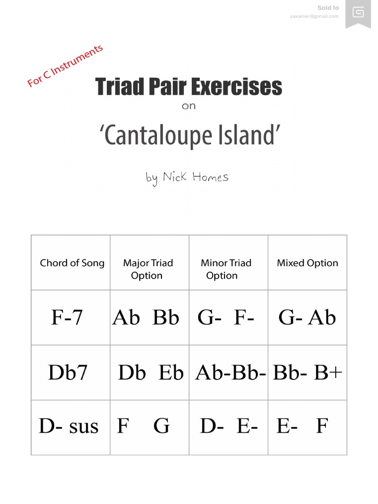 Triad Pairs Exercises For C | PDF