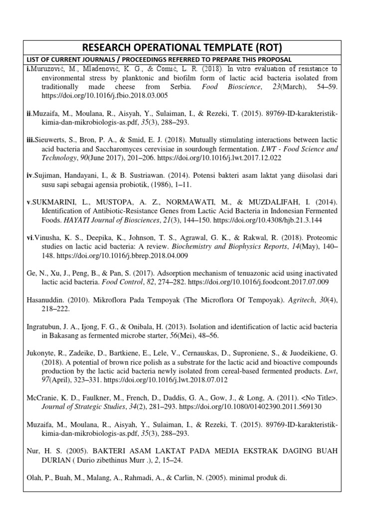 Research Operational Template (Rot) | PDF