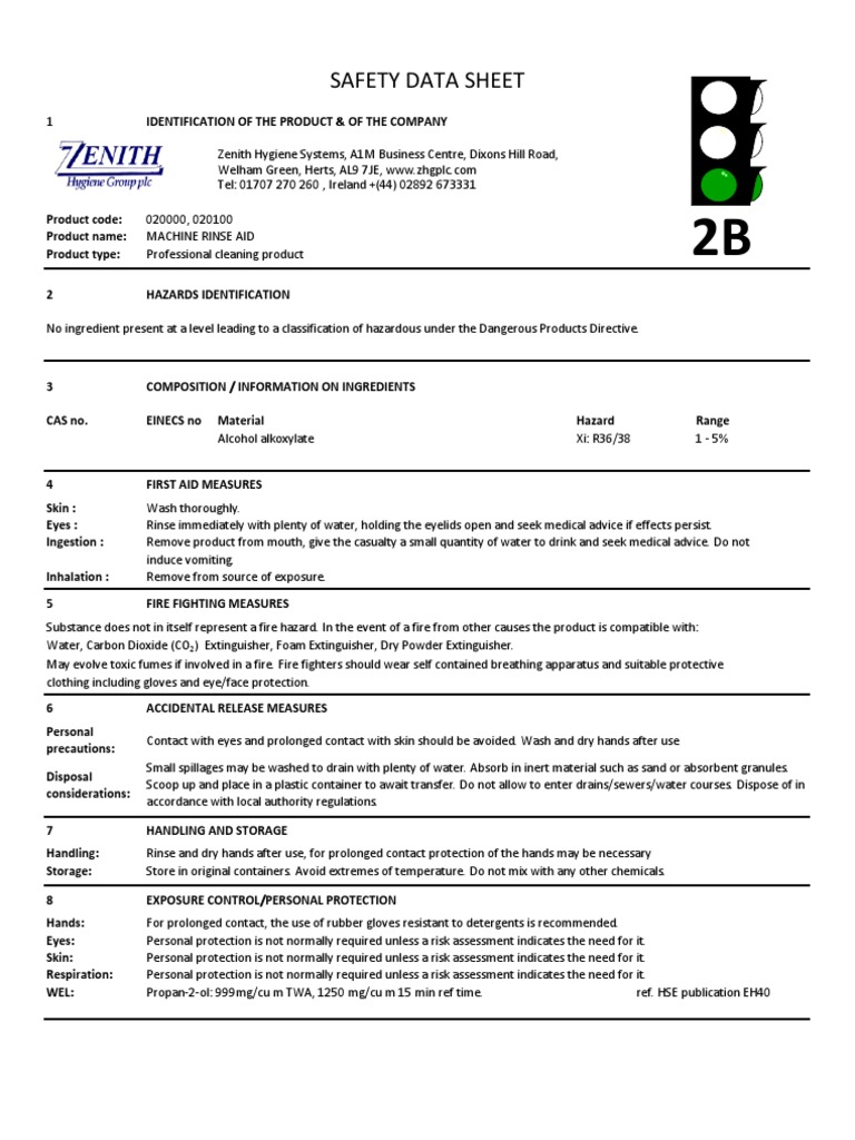 020000, 020100_2b Machine Rinse Aid Packaging And Labeling Recycling
