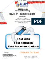 Issues in Testing Practices Test Bias Test Fairness Test Accomodations VNB