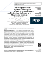 Self-Rated and Peer-Rated Organizational Citizenship Behavior, Affective Commitment, and Intention To Leave in A Malaysian Context