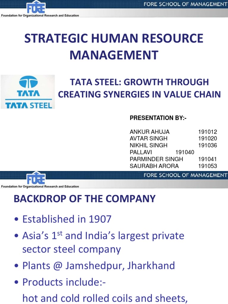 Strategic SHRM Tata Steel | PDF | Steel | Economies