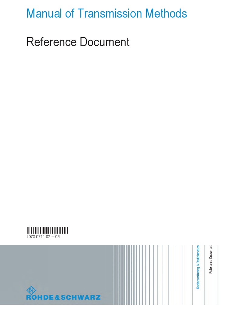 Manual Of Transmission Methods Modulation Frequency Modulation