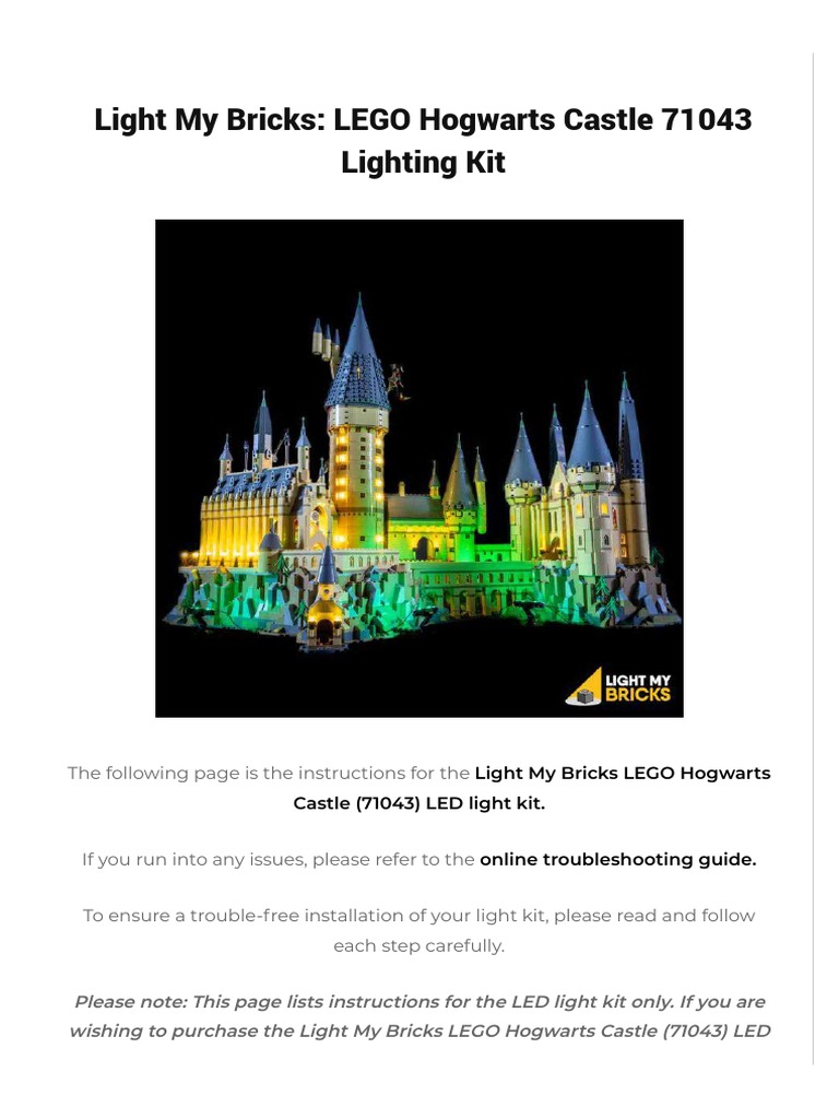 light my bricks hogwarts castle