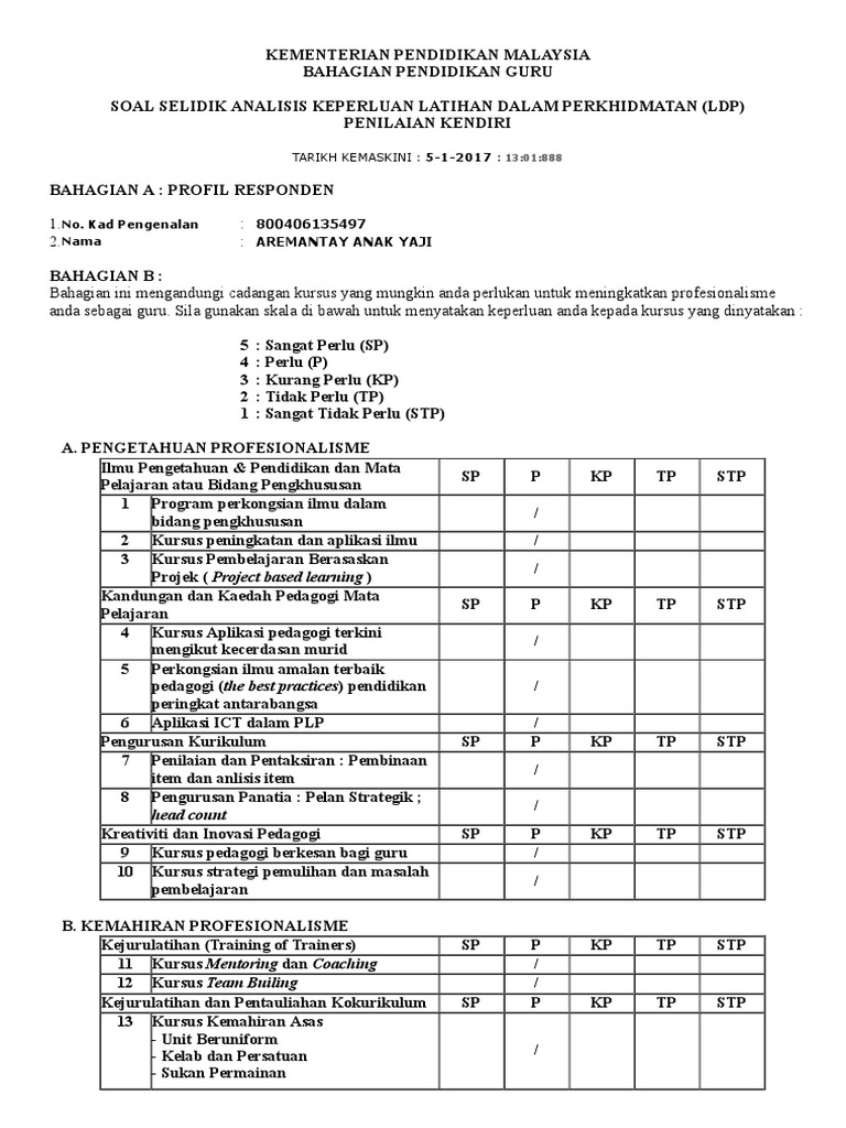Soal Selidik Tna Guru Pdf