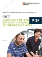 Celta: Certificate in Teaching English To Speakers of Other Languages
