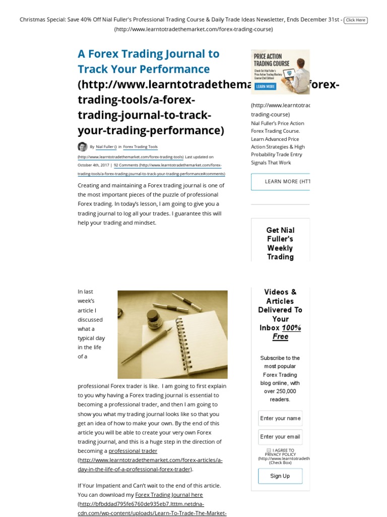 1 2 Forex Trading Journal Trading Journal Spreadsheet Learn To - 