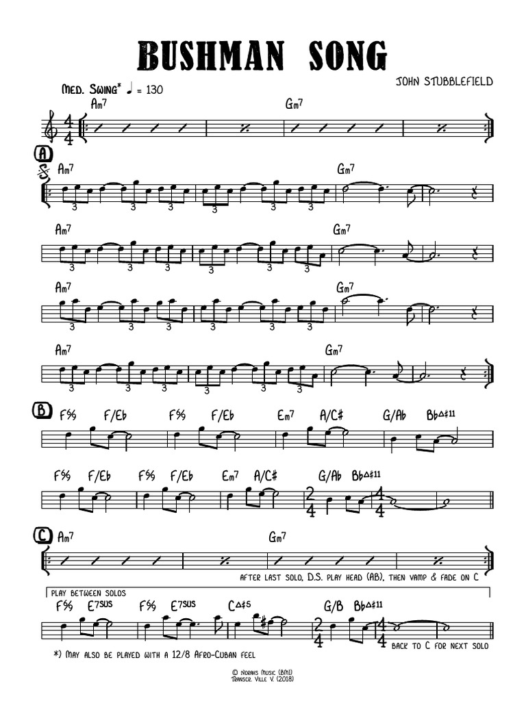 John Stubblefield: Bushman Song | PDF