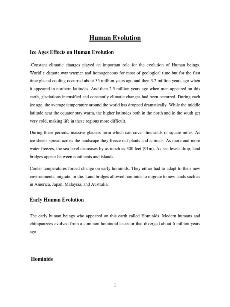 Ice Ages Affect Human Evolution | PDF | Ice Age | Homo