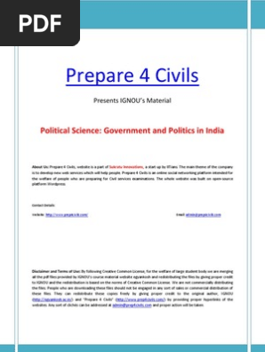 Ignou S Political Science Material Part 2 Government And Politics