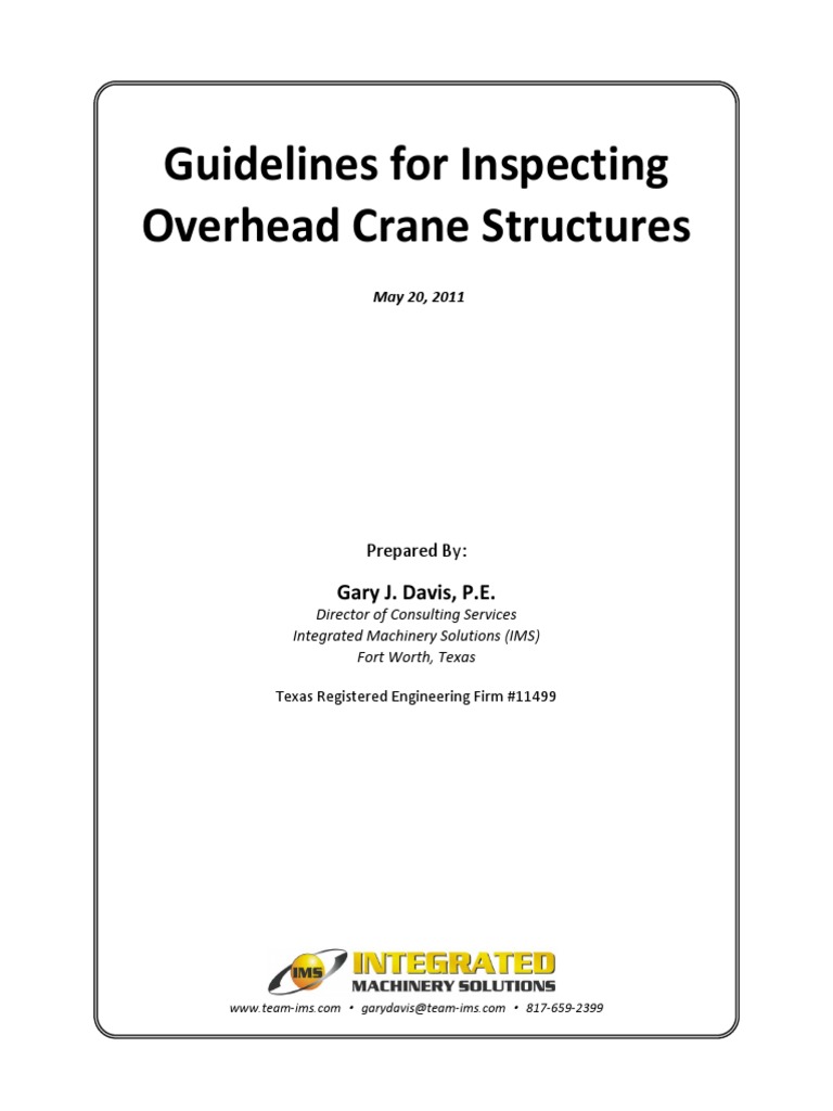 IMS Crane Inspection Guide 1 | PDF | Screw | Crane (Machine)